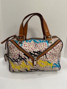 L.A.M.B. by Gwen Stefani Ditzy Graffiti Zipper Flower Bag